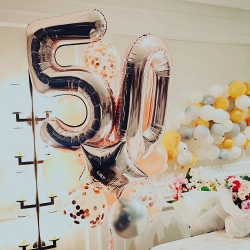 Balloon Bouquet #100, 50th-Birthday-Decor