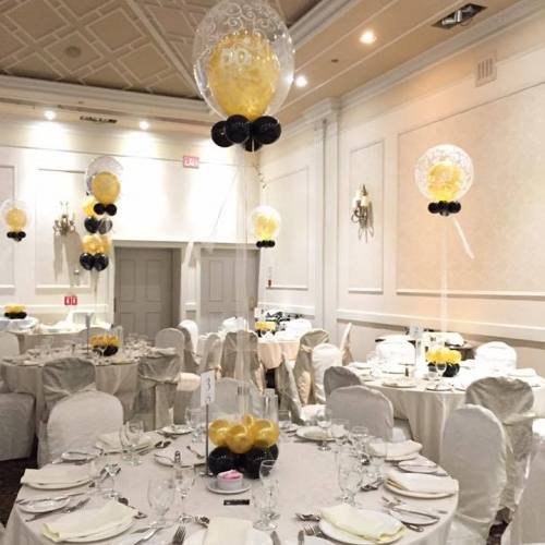 Balloon Bouquet # 33, 50th-Birthday-Balloon-Bouquet Table Centerpiece