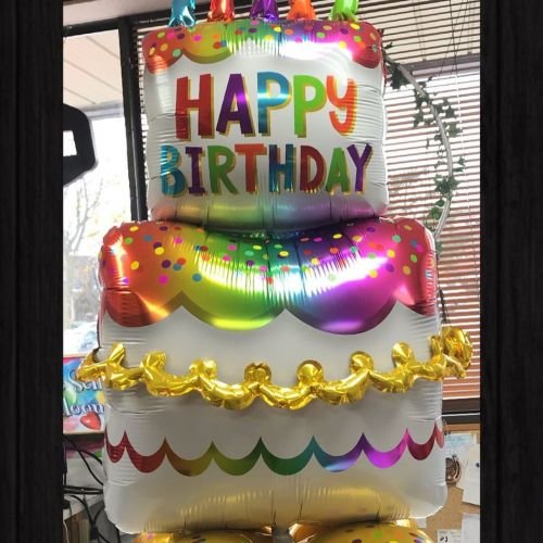 Balloon Bouquet  #101, Birthday-Cake-AirLoonz-Balloon