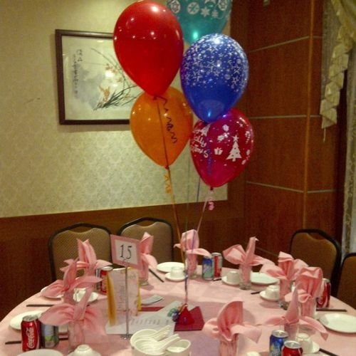 Balloon Bouquet # 49, Bouquet-of-5 Table Centerpiece