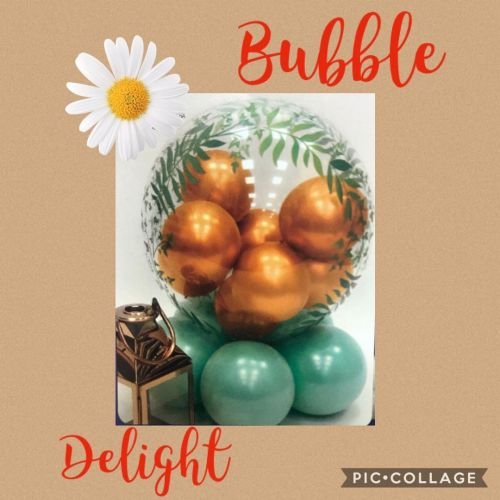 Balloon Bouquet # 85, Filled-Bubble-Balloon-Centerpiece
