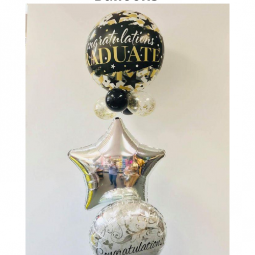 Balloon Bouquet # 16, Grad-Bubble-Balloons-With-Foil-Balloons