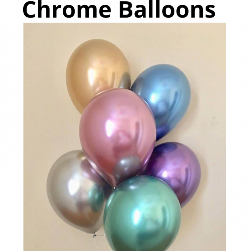 Balloon Bouquet # 15, Multicolored-Chrome-Balloons