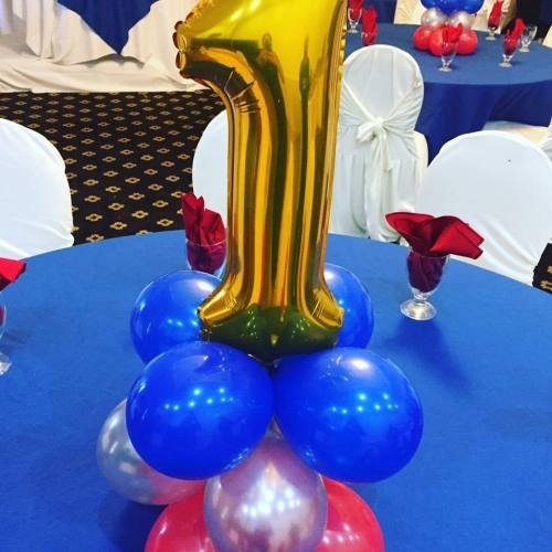 Balloon Bouquet # 36,Number1-Mylar-Balloon-Bouquet