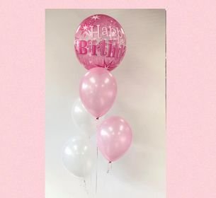 Balloon Bouquet #95, Pink-Bubble-Birthday-Bouquet