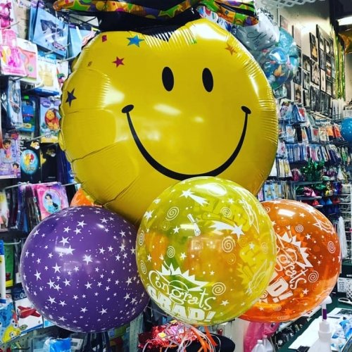 Balloon Bouquet # 78, Smiley-Balloon-Bouquet