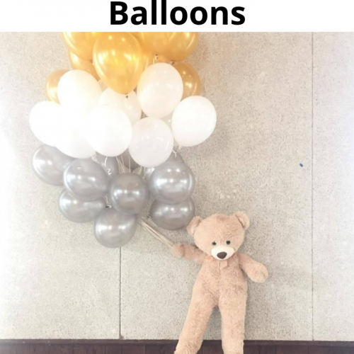 Balloon Bouquet # 12, Teddy-With-Balloons