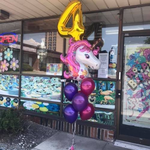 Balloon Bouquet # 31, Unicorn-Big-Number-Balloon-Bouquet