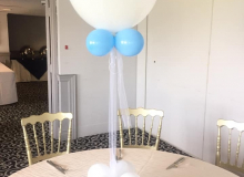Balloon Bouquet # 65, White-and-Blue-Bouquet