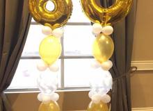 80th Birthday Balloon Pillar