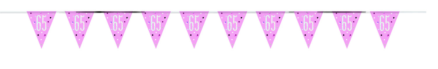 65th birthday pink banner