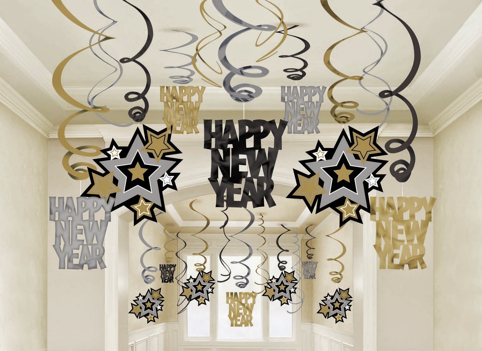 12 Pcs New Year's Eve Party Hats 2026 - Gold Glitter Happy New Year Headbands For Kids & Adults