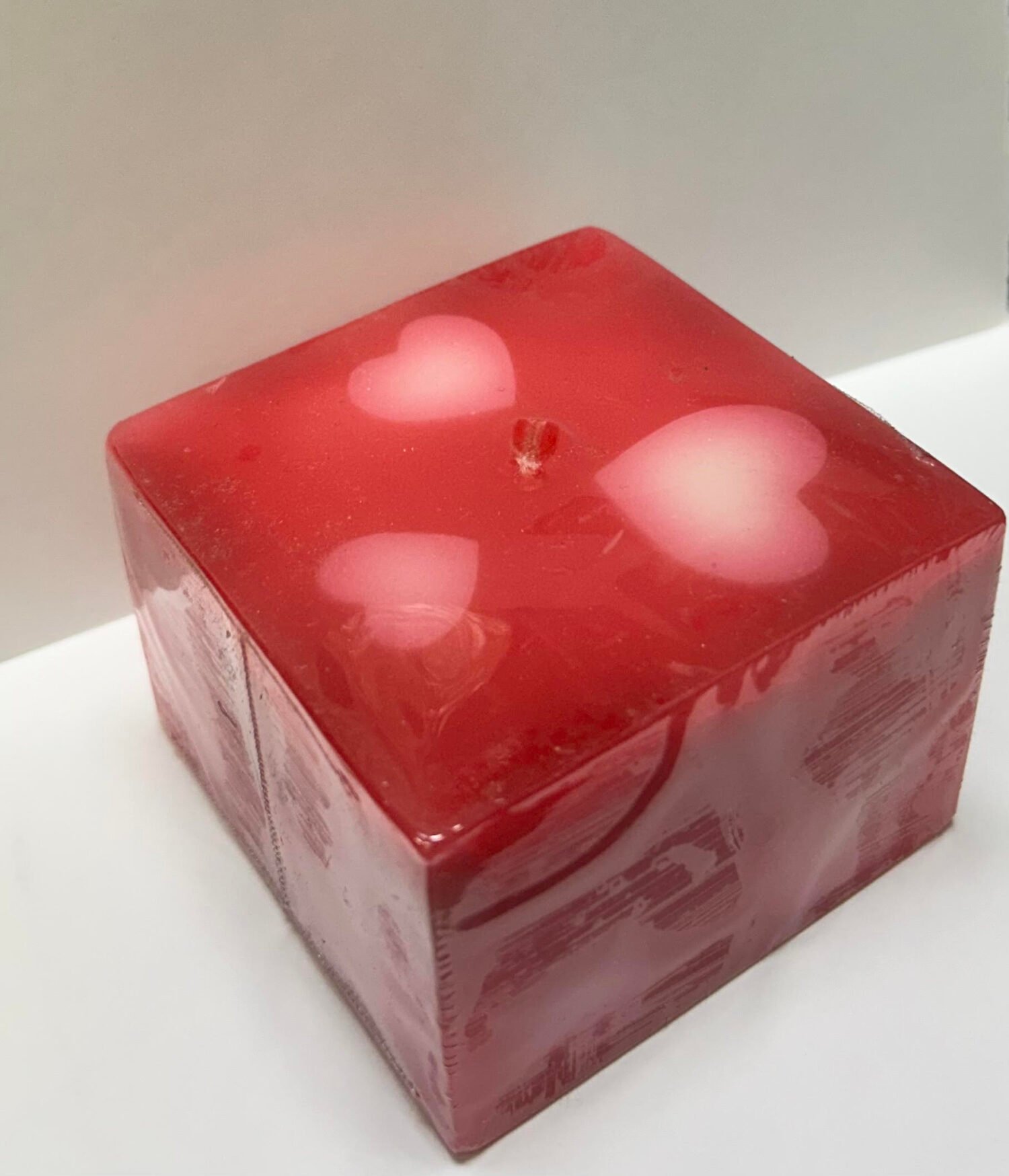 Red Candle with Hearts, Valentine's Day Decoration