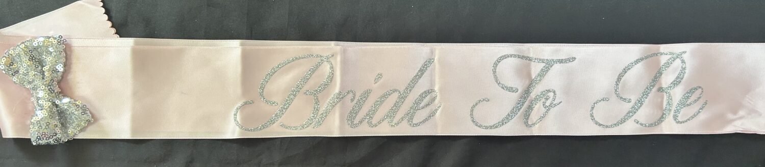 Bride To Be Sash, Pink with Sequin Bow