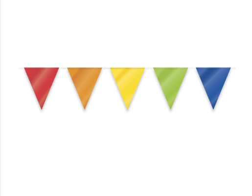 Colorful Pennant Flag Banner, 10m Long